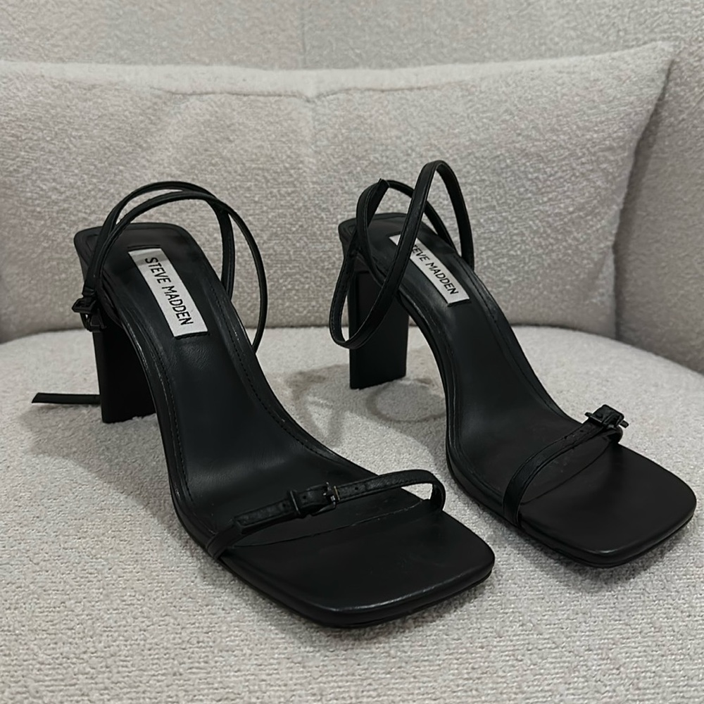 Steve Madden Black Strappy Heels